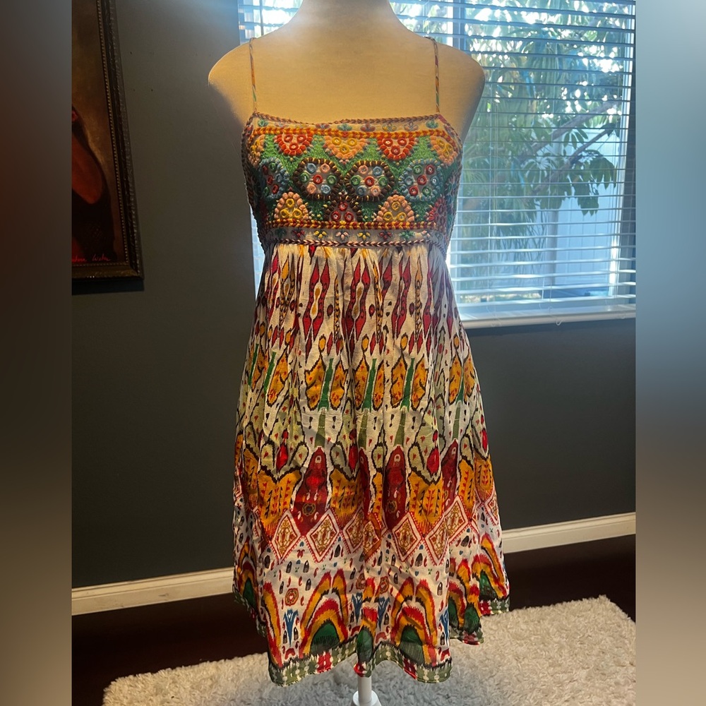 Zara Multicolor Boho Mini Dress